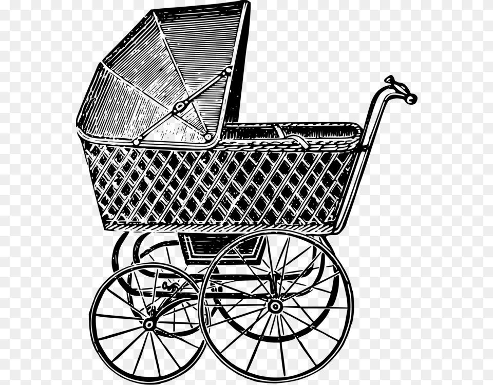 Bicycle Accessorymonochrome Photographybaby Products Clip Art Vintage Baby Carriage, Gray Png