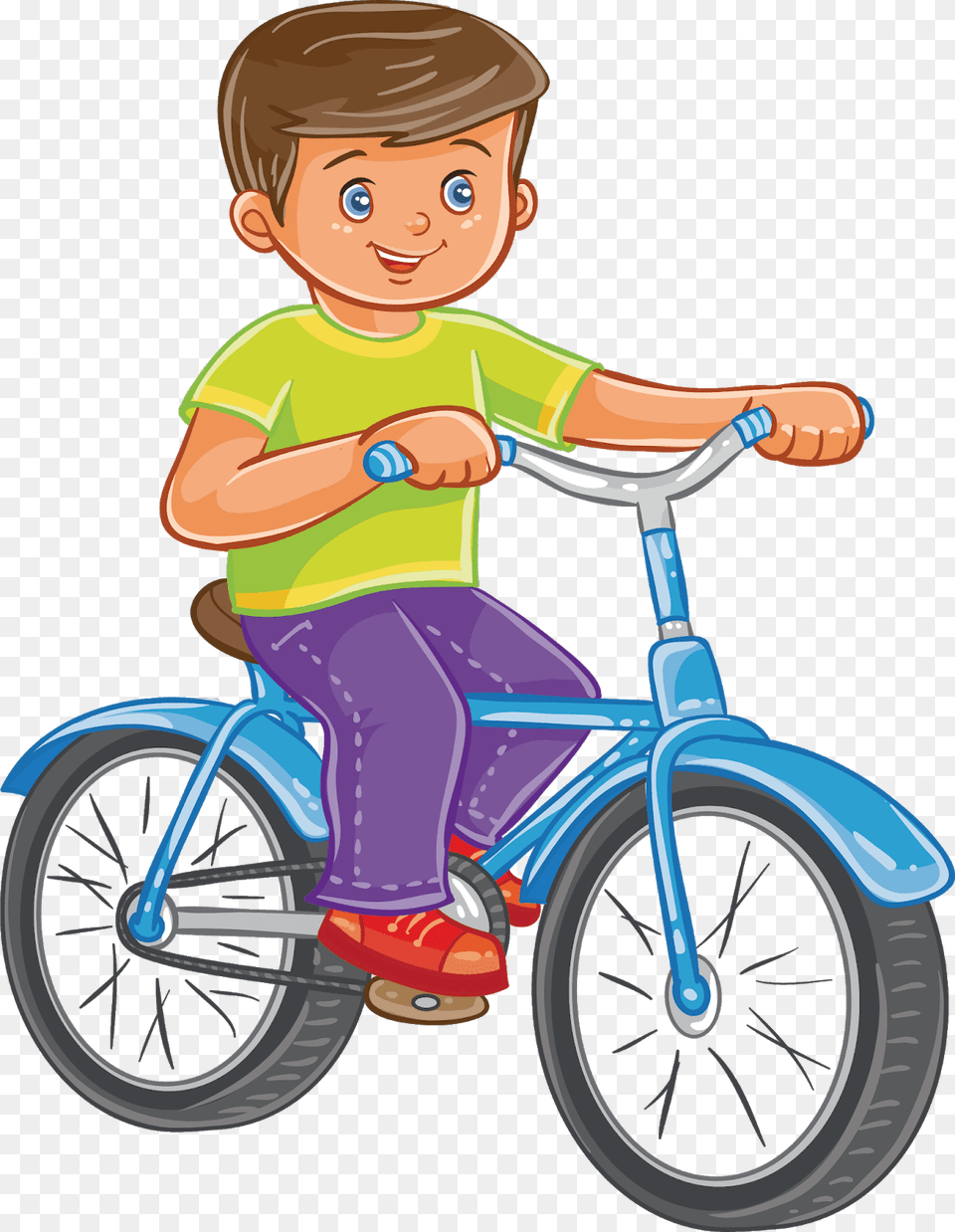 Bicycle Cartoon, Baby, Person, Transportation, Vehicle Png Image