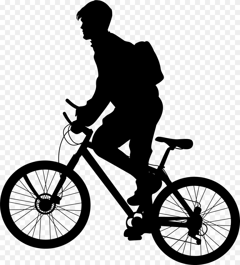Bicycle Clipart, Gray Png