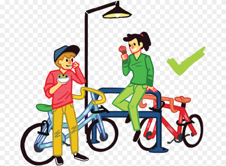 Bicycle Clipart Bike Rack Cartoon Bike Rack, Baby, Person, Machine, Wheel Free Png