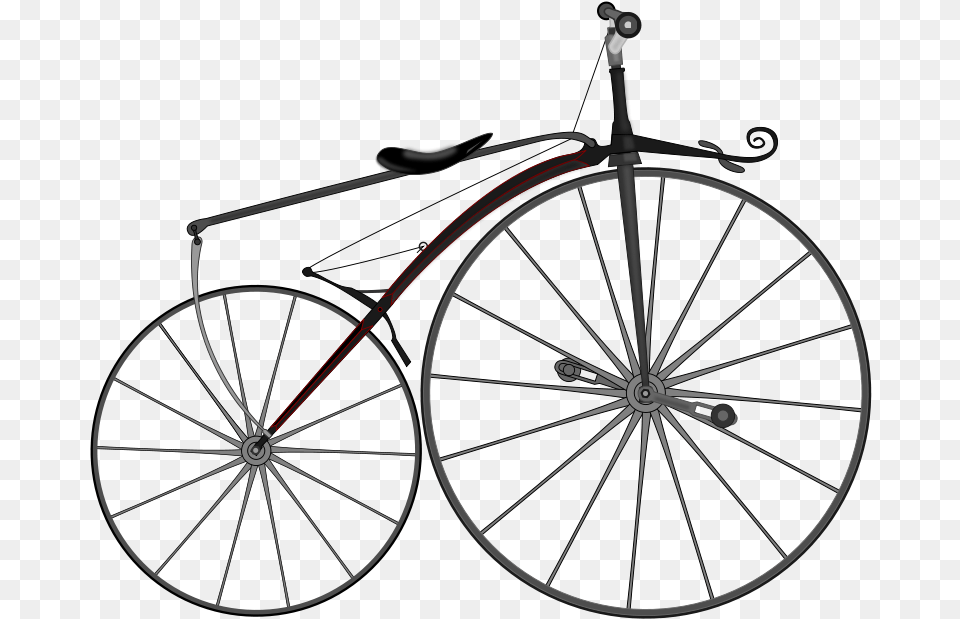 Bicycle Cycling Boneshaker Velocipede Clip Art Velocipede, Machine, Wheel, Transportation, Vehicle Free Transparent Png
