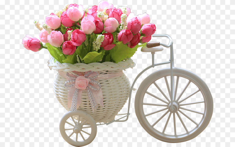 Bicycle Flower Basket Independence Day India 2018, Flower Arrangement, Flower Bouquet, Plant, Machine Free Png