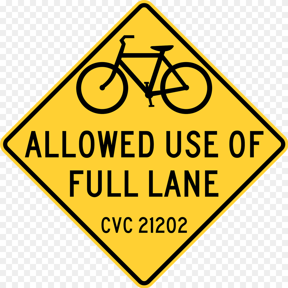 Bicycle May Use Full Lane On The Roadway San Francisco Clipart, Sign, Symbol, Transportation, Vehicle Png