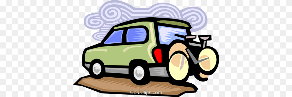 Bicycle On Back Of Truck Royalty Free Vector Clip Art Illustration, Machine, Wheel, Transportation, Vehicle Png Image