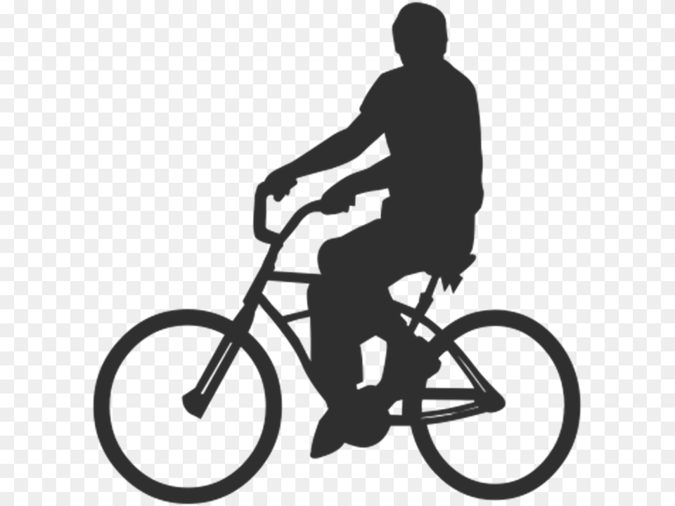 Bicycle Person Man Transport People On Bike Silhouette, Vehicle, Transportation, Cycling, Sport Free Transparent Png