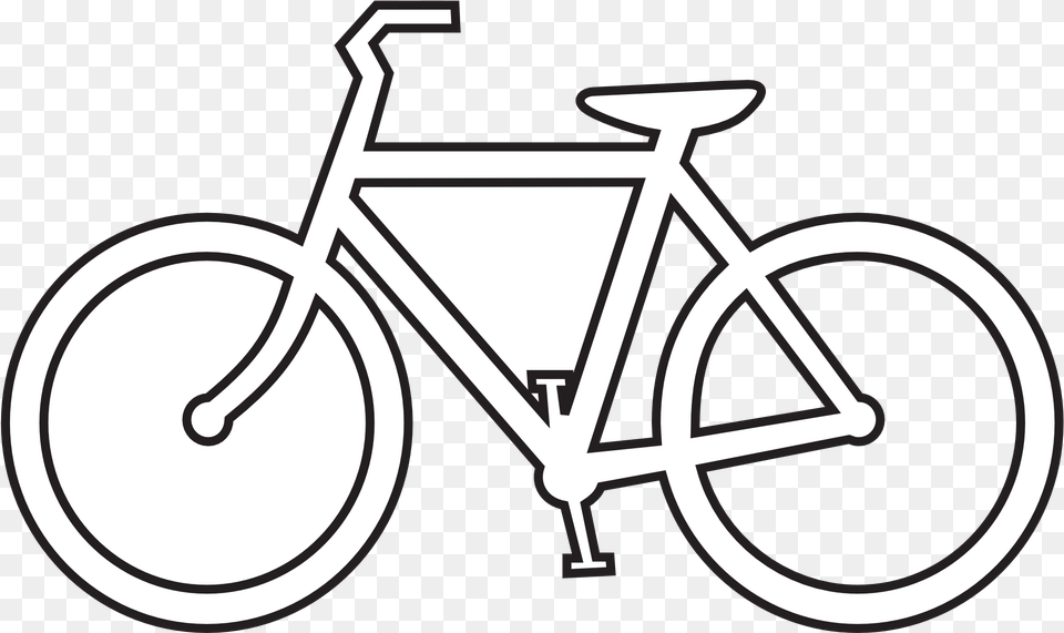 Bicycle Route Sign Black White Line Clipart Best Bicycle Clipart Black And White, Stencil, Transportation, Vehicle Free Transparent Png