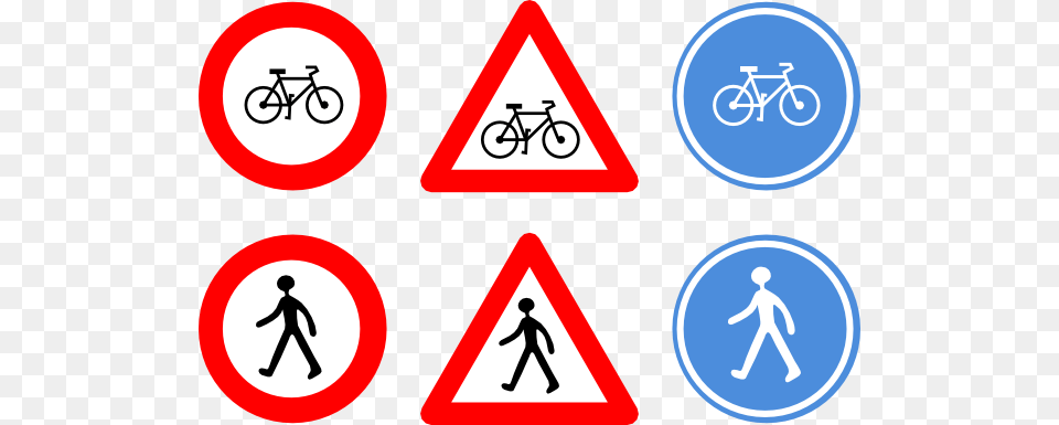 Bicycle Traffic Signs Clip Art, Sign, Symbol, Person, Machine Free Transparent Png