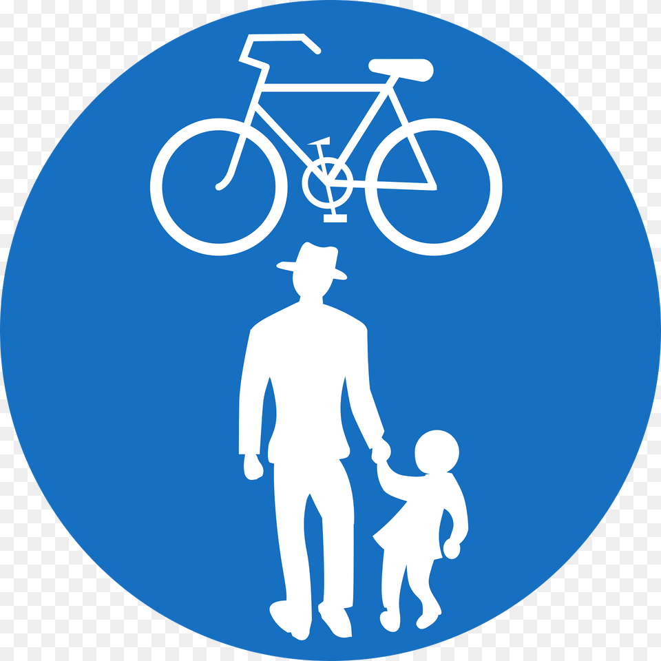 Bicycles And Pedestrians Only Sign In Austria Clipart, Vehicle, Bicycle, Transportation, Adult Free Png Download