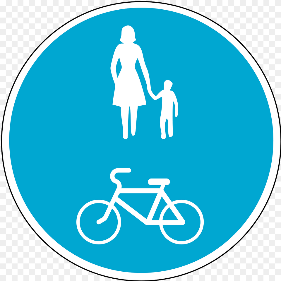Bicycles And Pedestrians Only Sign In Estonia Clipart, Adult, Female, Person, Woman Free Transparent Png