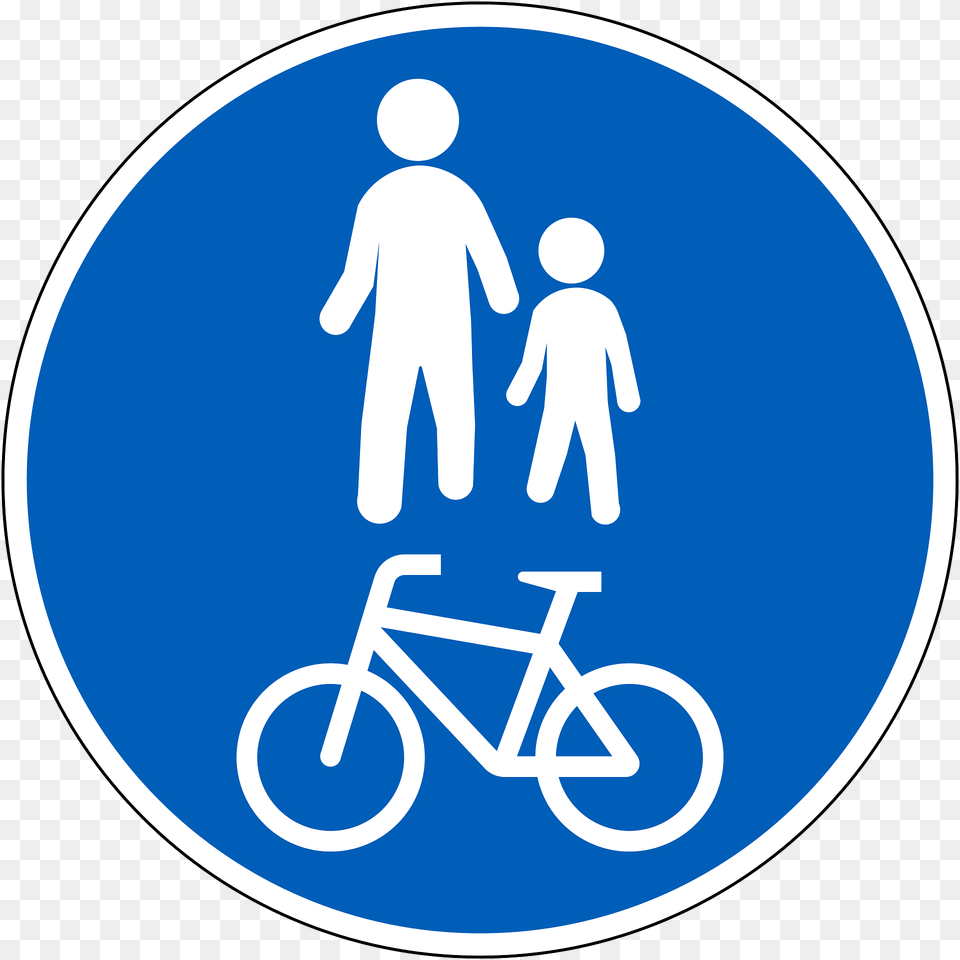 Bicycles And Pedestrians Only Sign In Finland Clipart, Symbol, Baby, Person, Bicycle Png Image