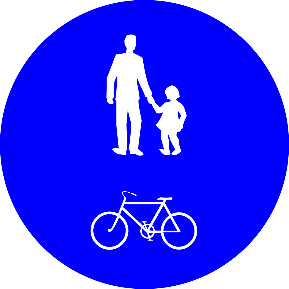 Bicycles And Pedestrians Only Sign In Greece Clipart, Adult, Person, Man, Male Png