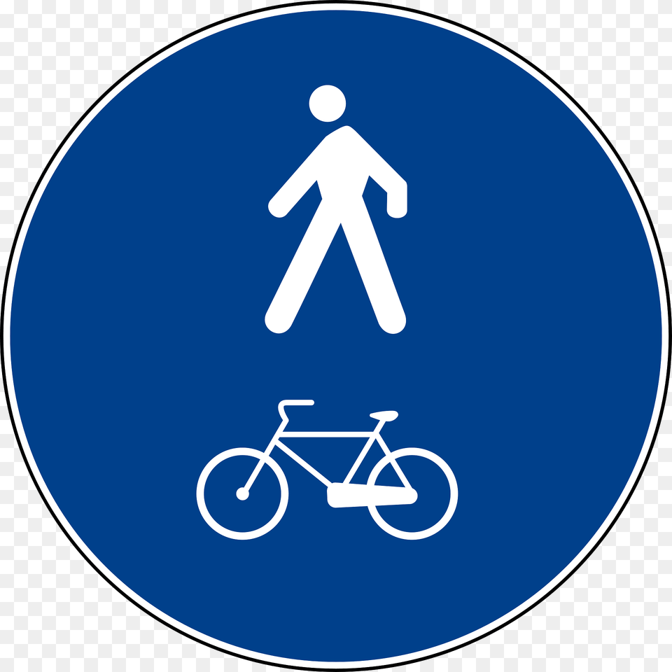 Bicycles And Pedestrians Only Sign In Italy Clipart, Symbol, Bicycle, Transportation, Vehicle Free Png