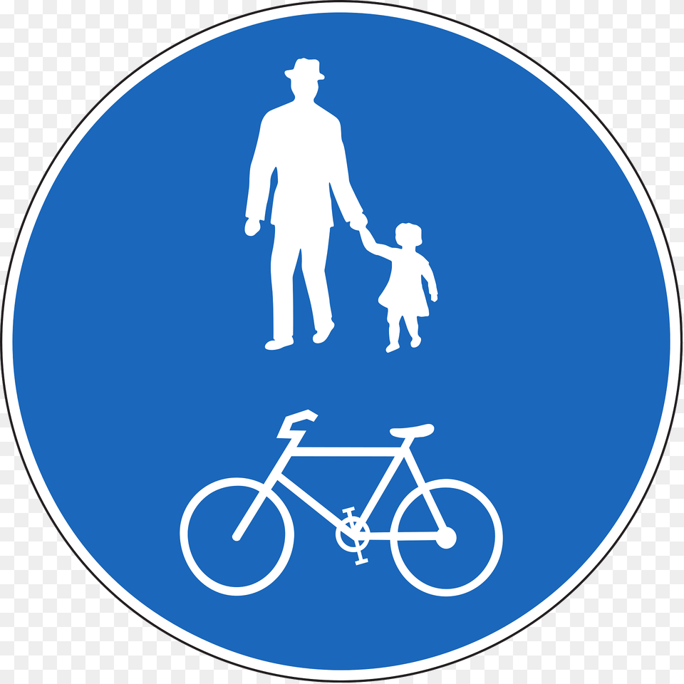 Bicycles And Pedestrians Only Sign In Switzerland Clipart, Adult, Vehicle, Transportation, Person Png