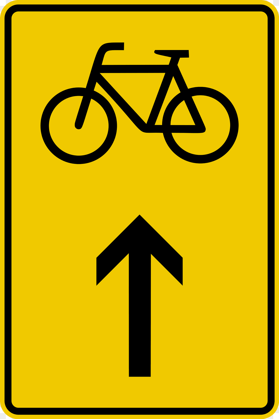 Bicycles Go Straight Ahead Clipart, Sign, Symbol, Vehicle, Transportation Png Image