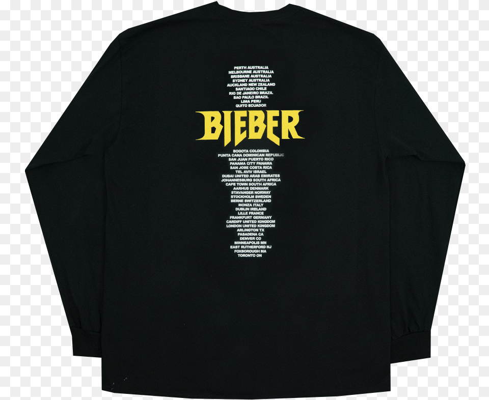 Bieber Tour T Shirt, Clothing, Long Sleeve, Sleeve, T-shirt Free Png Download