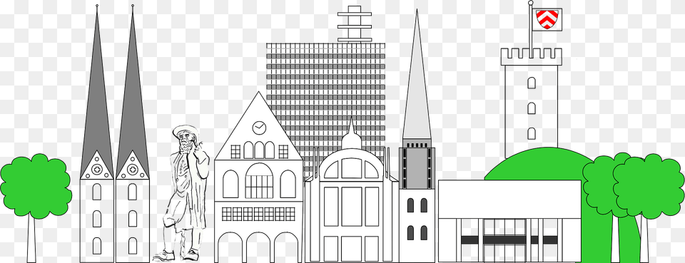 Bielefeld Clipart, Tower, Architecture, Building, Cathedral Png Image