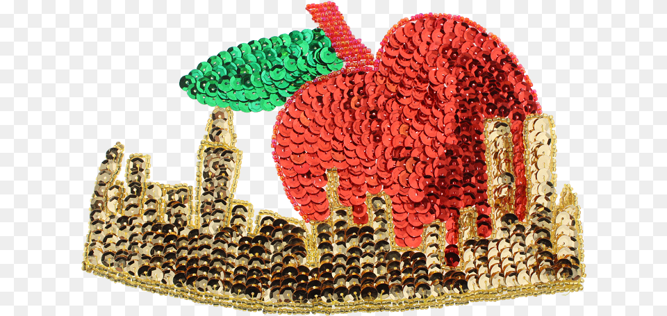 Big Apple Beaded Amp Sequin Applique Art, Accessories, Jewelry, Crown Png