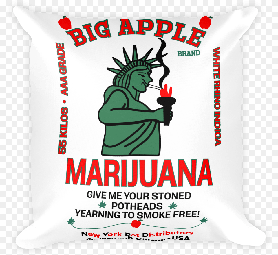 Big Apple Marijuana Pillow, Bag, Baby, Person, Face Free Transparent Png