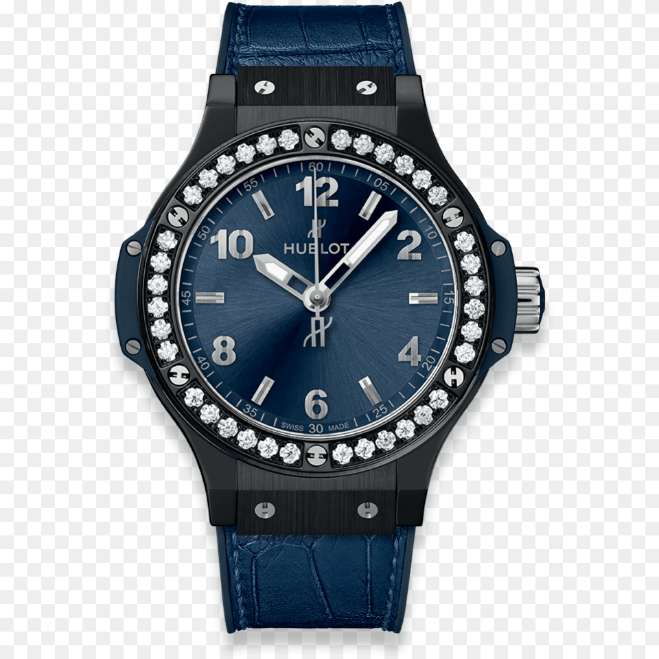 Big Bang Ceramic Blue Diamonds Hublot Big Bang Quartz 38mm, Arm, Body Part, Person, Wristwatch Png