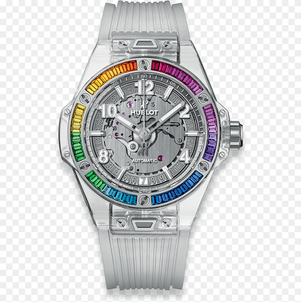 Big Bang One Click Sapphire Rainbow Hublot Big Bang Unico Sapphire Rainbow, Arm, Body Part, Person, Wristwatch Free Png