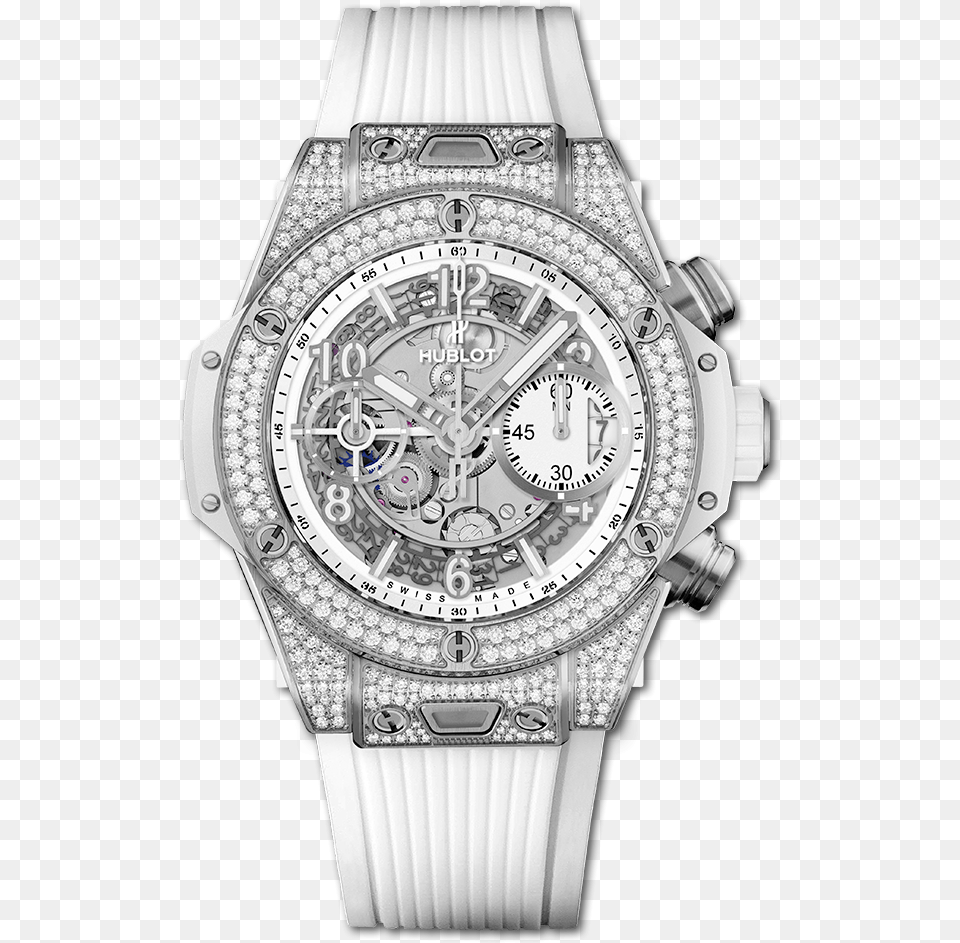 Big Bang Unico Titanium White Pav Hublot, Arm, Body Part, Person, Wristwatch Png Image