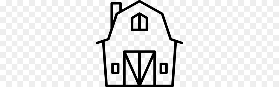 Big Barn Clip Art, Gray Png