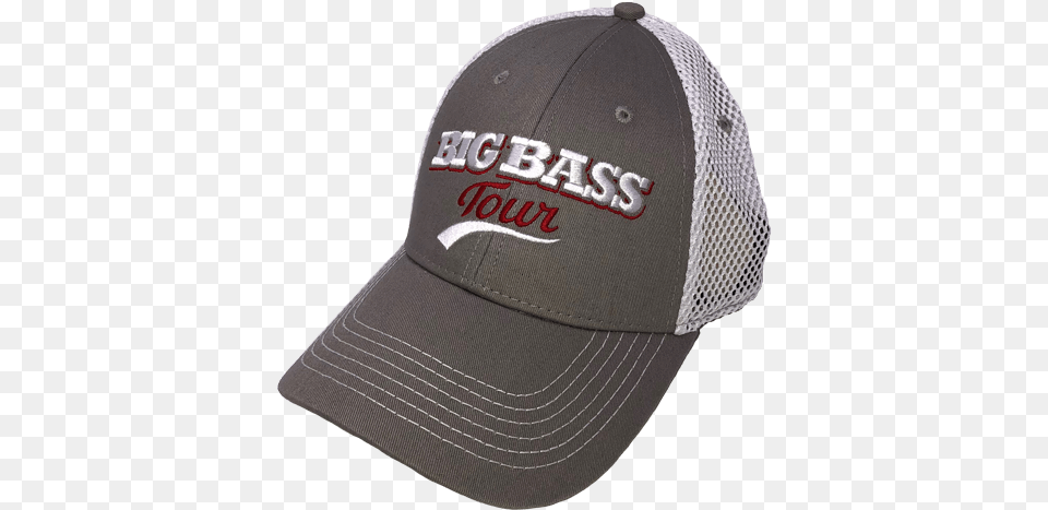 Big Bass Tour White And Gray Hat Bass Pro Shops Hat Baseball Cap, Baseball Cap, Clothing Free Transparent Png