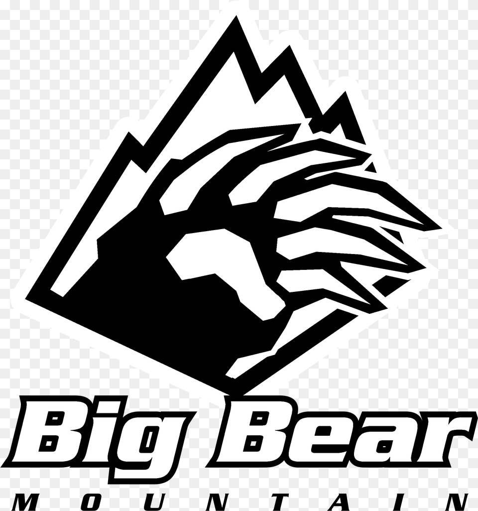 Big Bear Mountain Logo Black And White Big Bear Mountain, Stencil, Body Part, Hand, Person Png