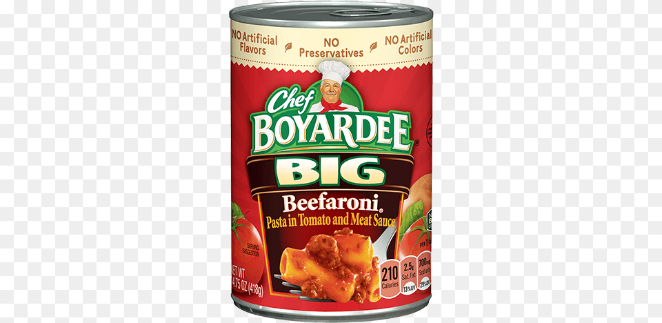 Big Beefaroni Can Chef Boyardee Spaghetti And Meatballs, Aluminium, Tin, Food, Ketchup Free Transparent Png