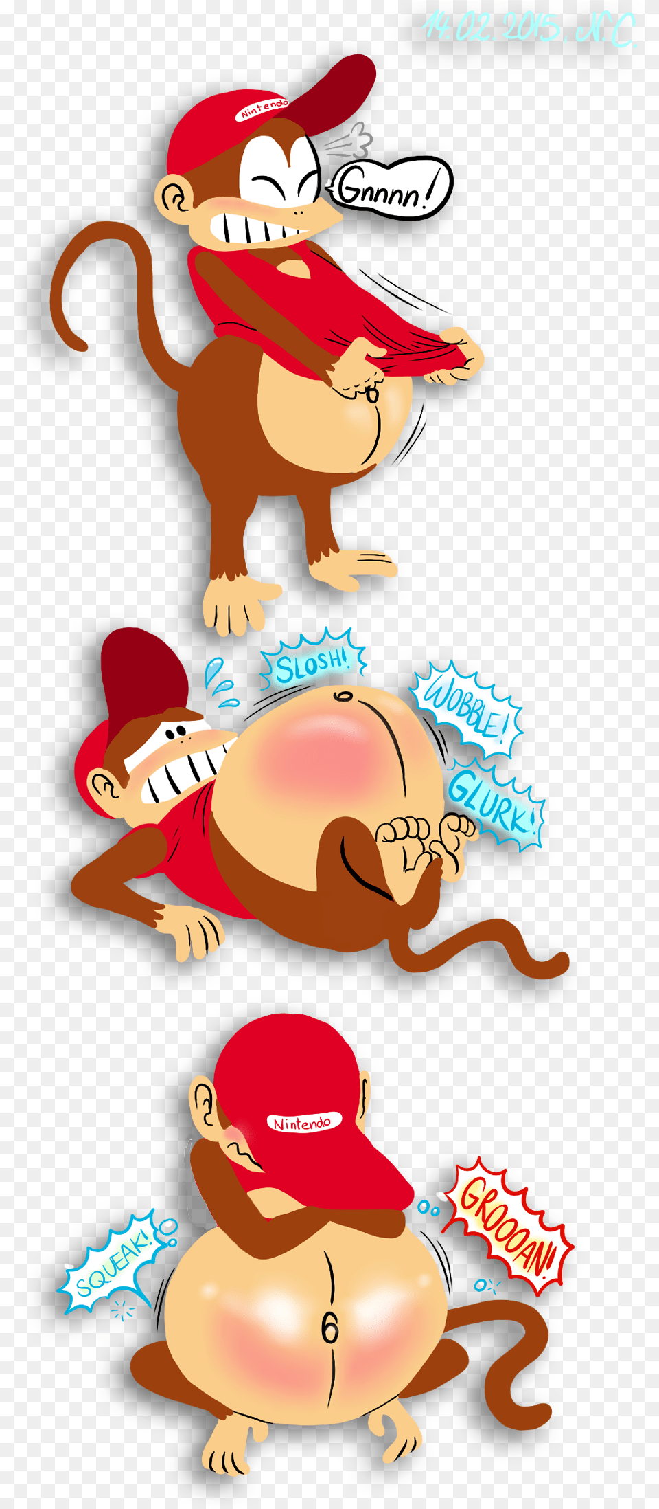 Big Bellied Diddy Kong Donkey Kong, Baby, Person, Book, Comics Png