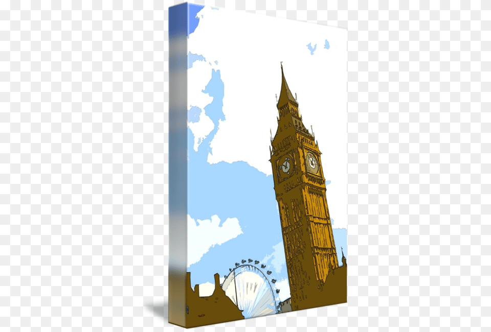 Big Ben And Millenium Wheel London Uk, Architecture, Building, Clock Tower, Tower Png