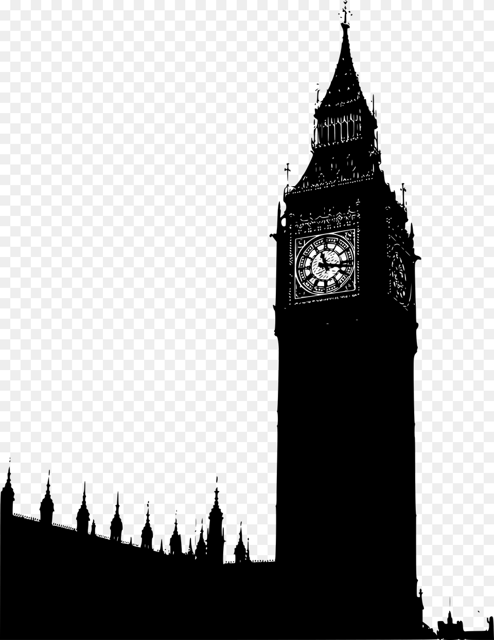 Big Ben Houses Of Parliament Clip Arts London Big Ben Silhouette, Gray Free Transparent Png