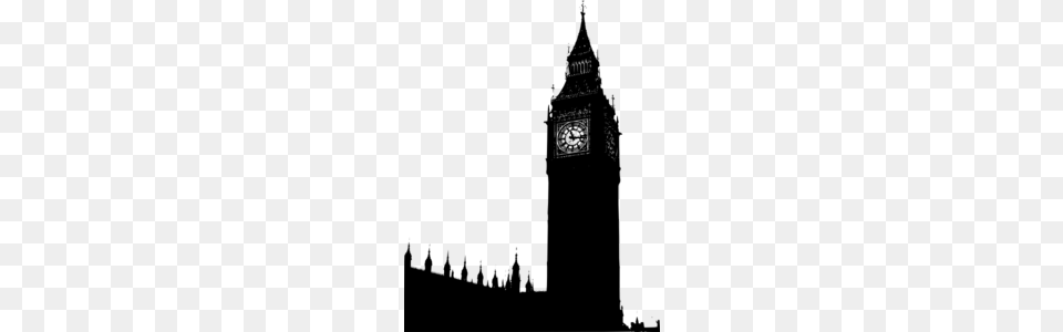 Big Ben Silhouette Clip Art, Gray Free Transparent Png