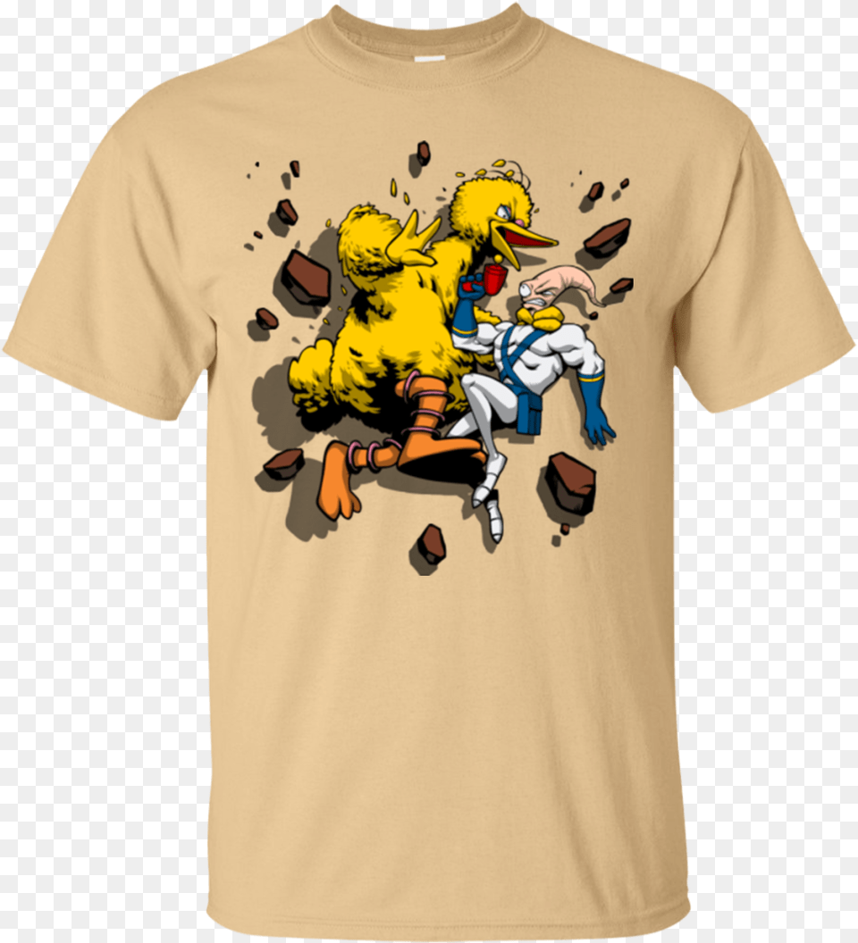 Big Bird And Worm T Shirt Shirt, Clothing, T-shirt, Baby, Person Png Image