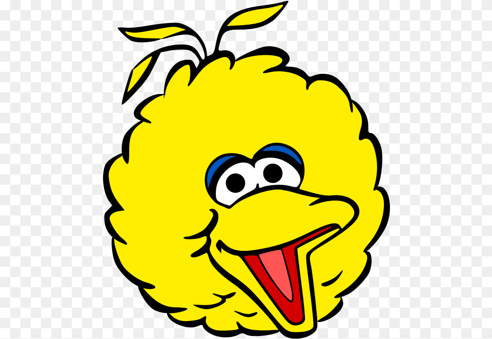 Big Bird Head Sesame Street Clipart Free Svg File Svgheartcom Happy, Animal, Beak, Mammal, Pig Png