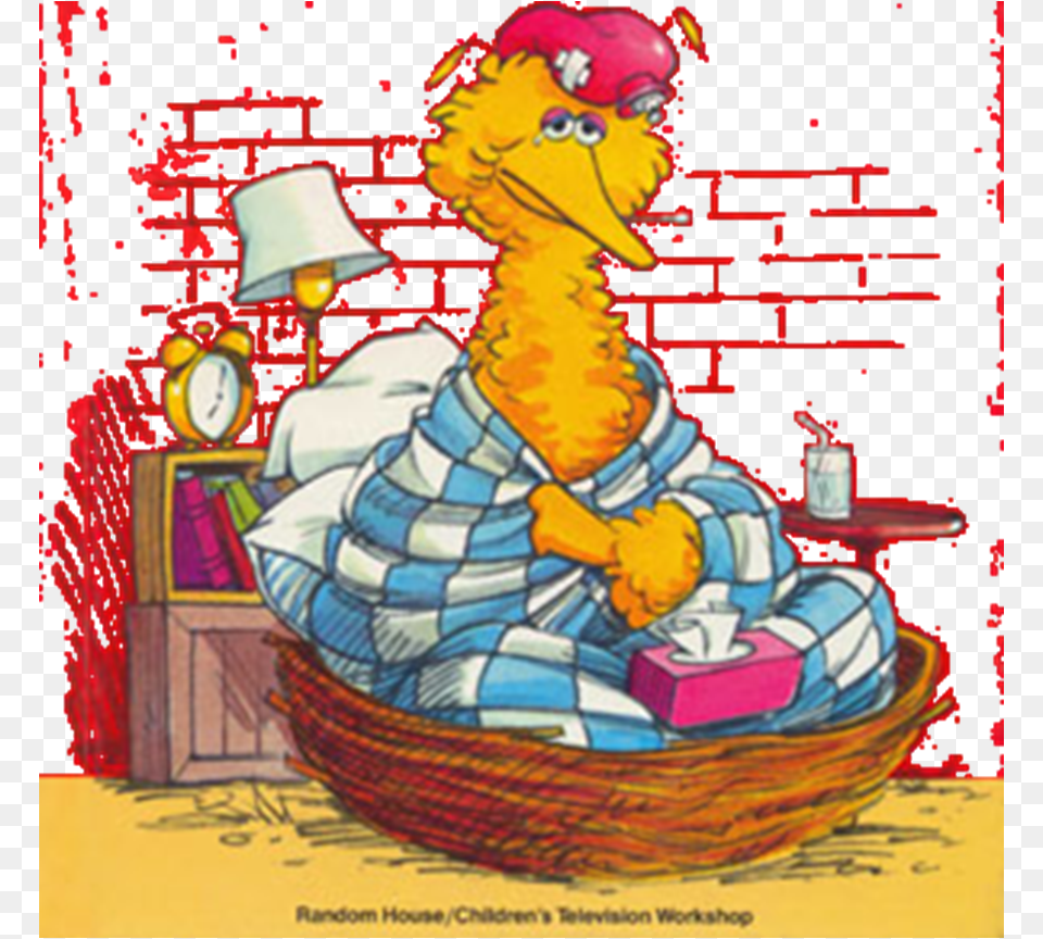Big Bird Sick Sesame Street Start To Read Nobody Cares, Art, Painting, Baby, Person Png