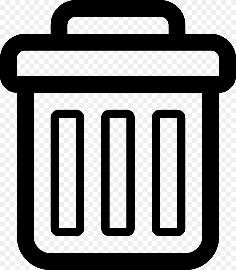 Big Black And White Trash Can, Gray Png