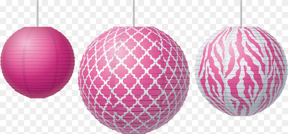 Big Bold Black Pink Lanterns, Lamp, Sphere, Lampshade, Chandelier Free Png Download