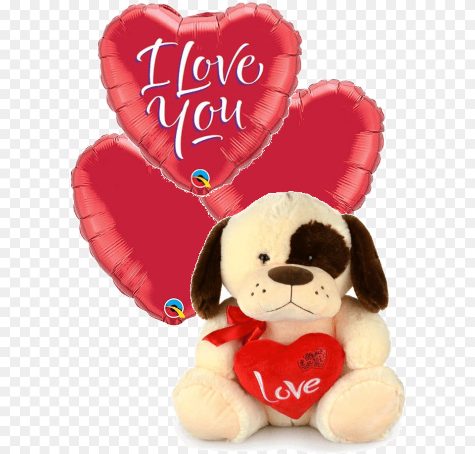 Big Bruno Love Puppy With Balloons Love You Balloon And Teddy Bear Gift, Teddy Bear, Toy Png