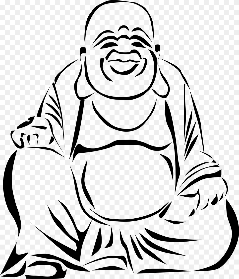 Big Buddha Clip Art, Gray Png