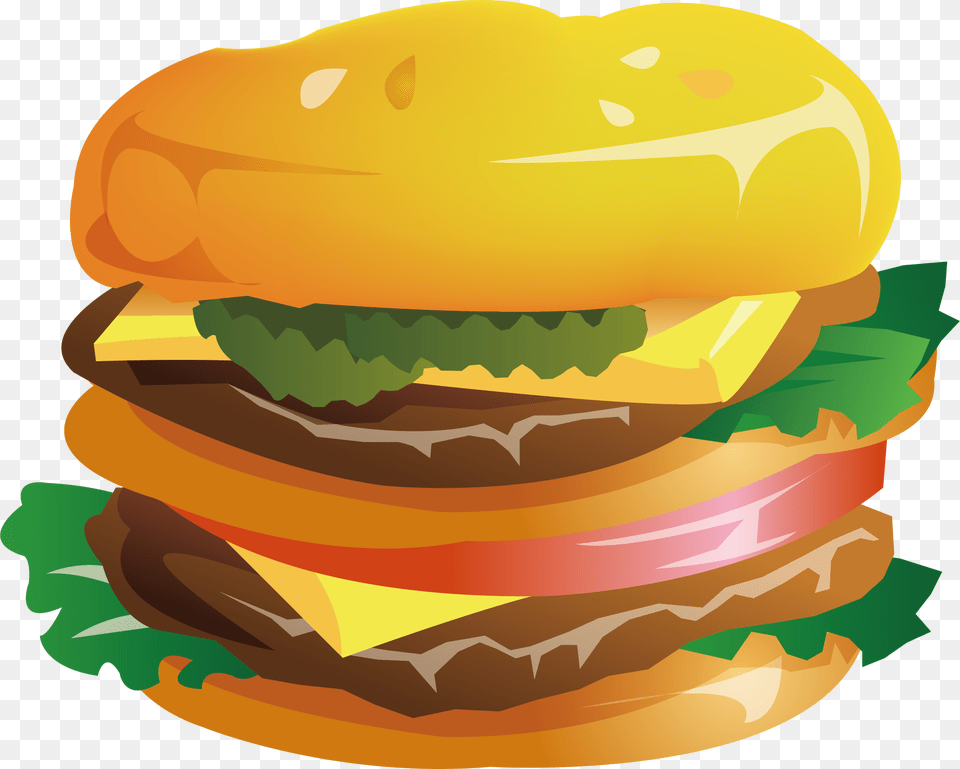 Big Burger Clipart Food Burger Cartoon, Bulldozer, Machine Free Png