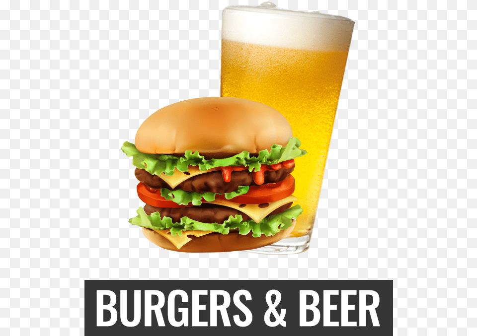 Big Burger Vector, Alcohol, Beer, Beverage, Food Free Png