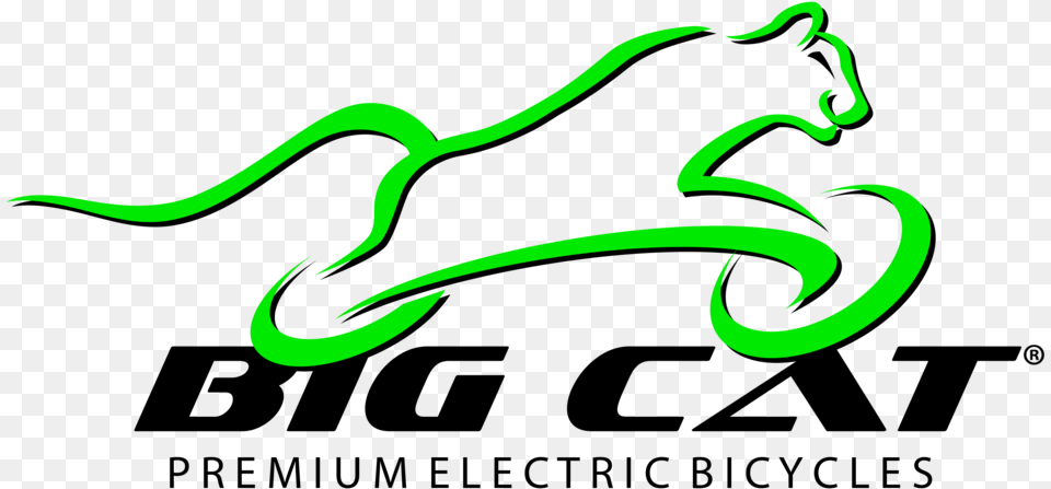 Big Cat Electric Bicycles Logo, Light, Neon, Green, Animal Free Png Download