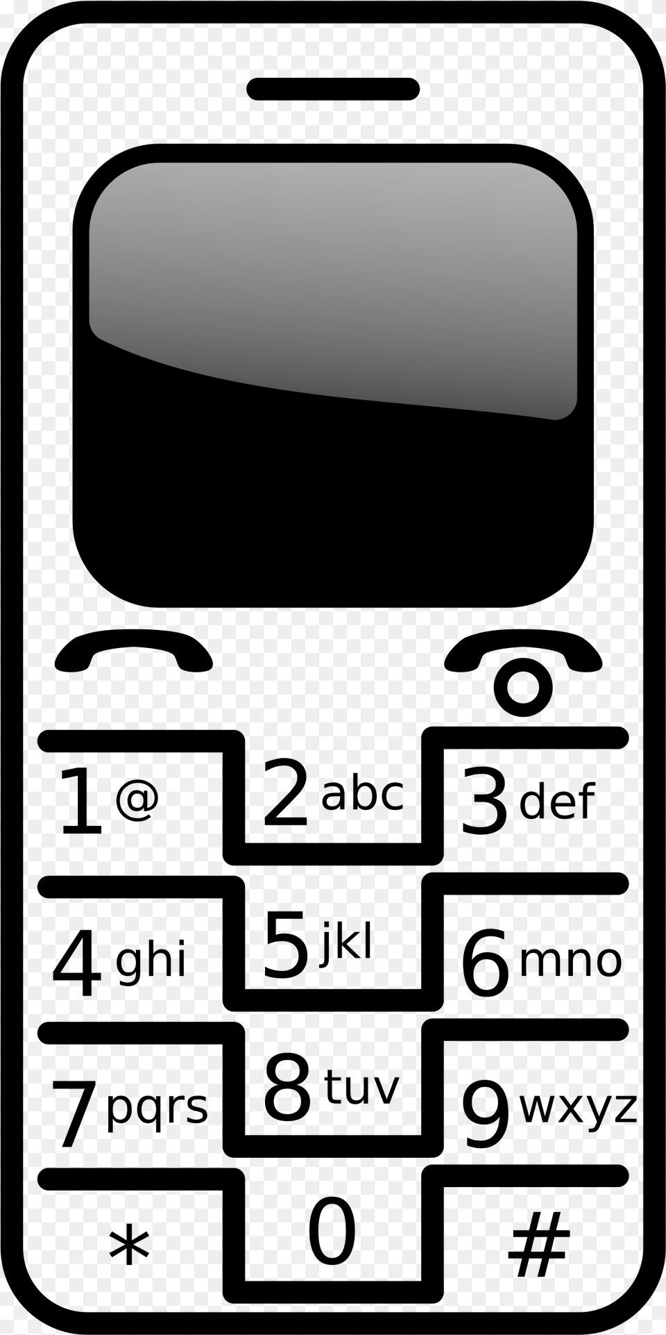 Big Cellphone Black And White, Text Png