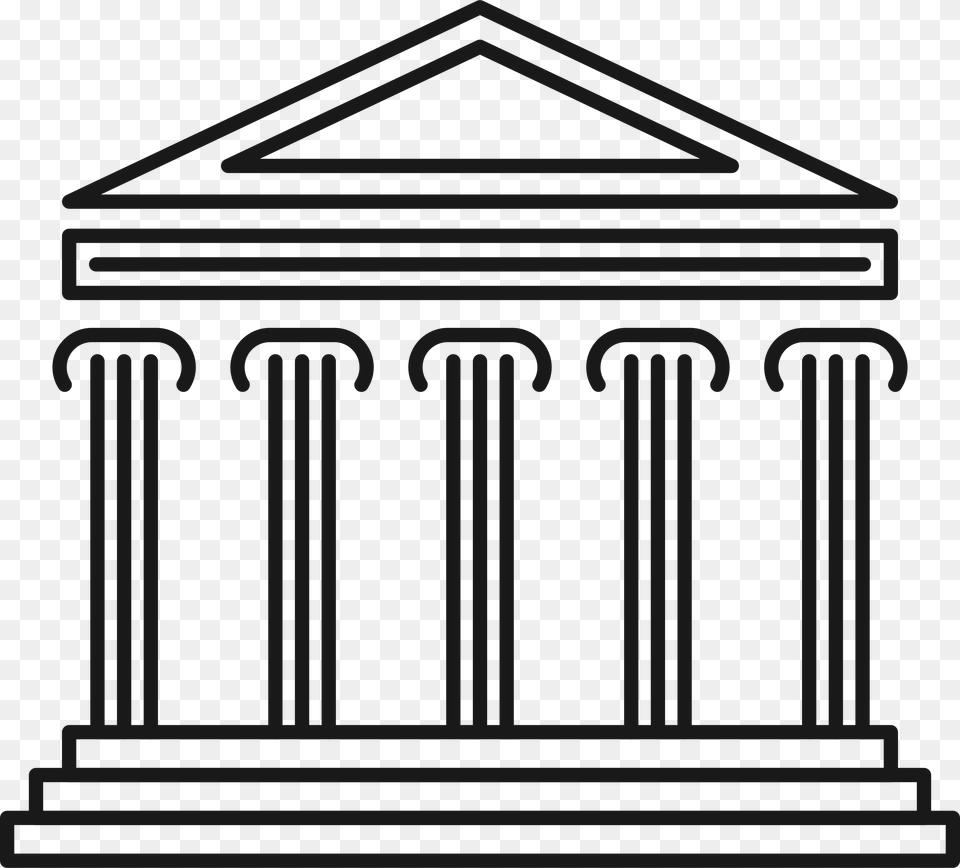 Big City Hall Clipart Black And White, Architecture, Pillar, Building, Parthenon Png