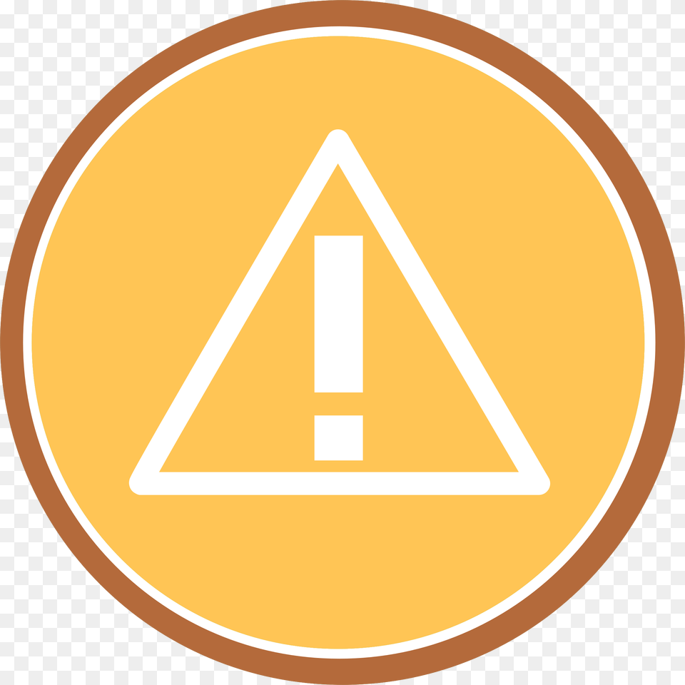 Big Crisis Icon, Sign, Symbol, Triangle, Disk Png