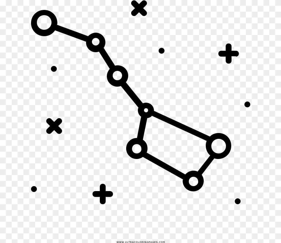 Big Dipper Constellation Coloring, Gray Png Image