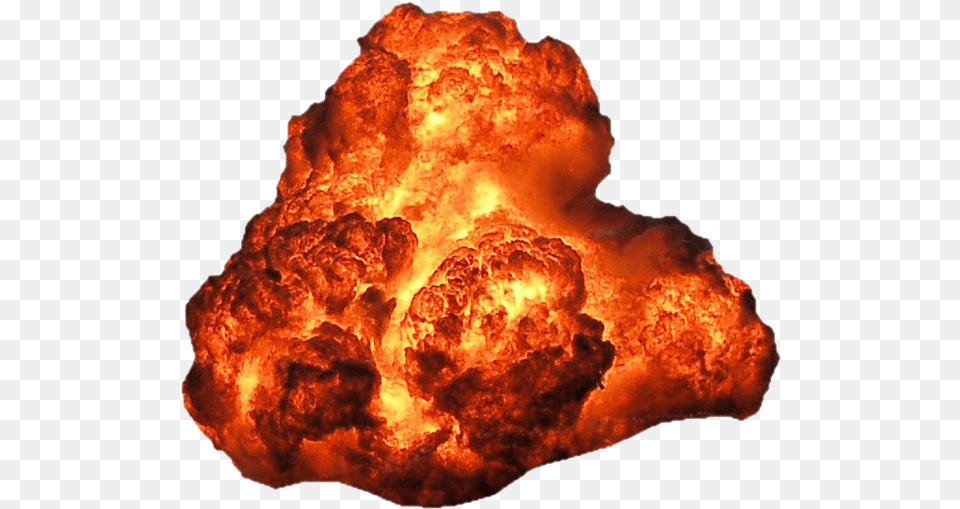 Big Explosion With Fire And Smoke Explosion, Mountain, Nature, Outdoors, Bonfire Free Png