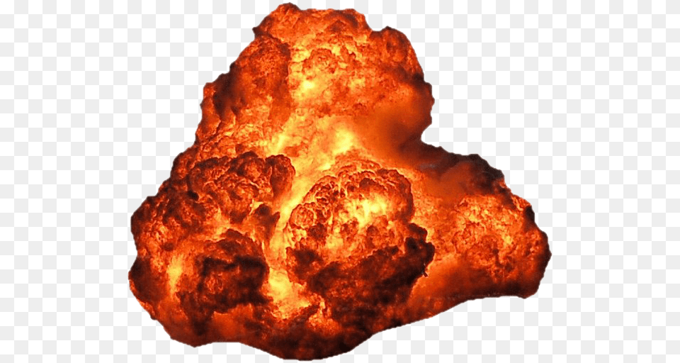 Big Explosion With Fire And Smoke Explosion, Mountain, Nature, Outdoors, Bonfire Free Png