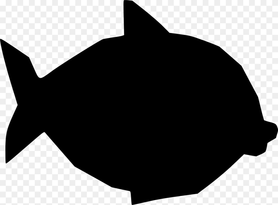Big Fish Silhouette, Gray Free Png Download